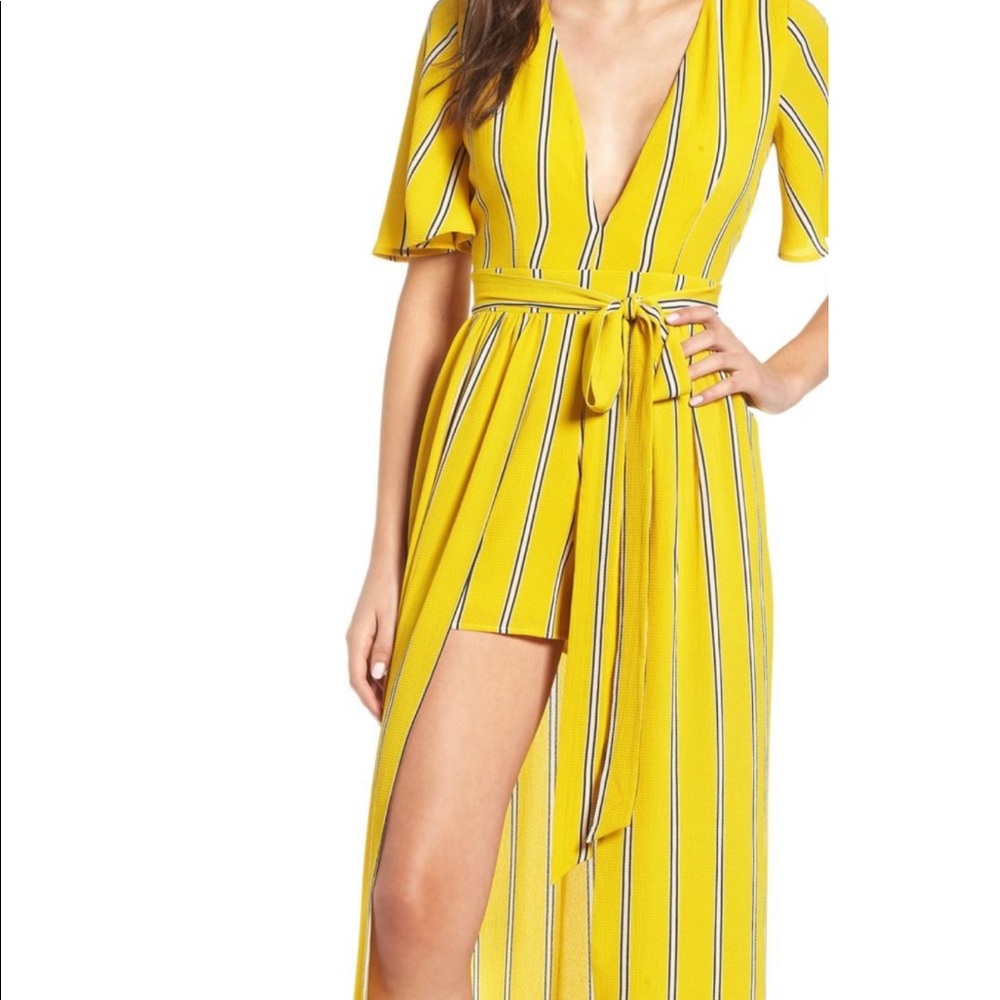 Yellow Socialite maxi/romper
